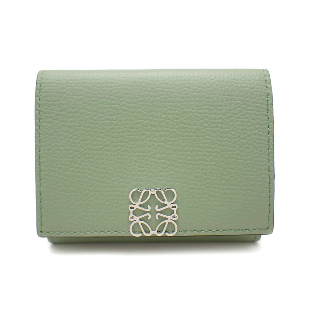 Loewe Pebble Grain Calfskin Rosemary Anagram Trifold Wallet Shinjuku